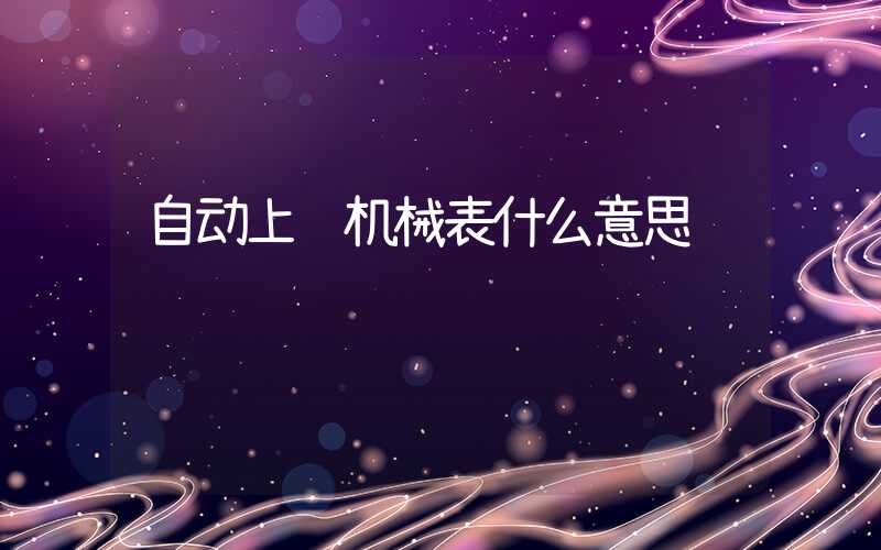 自动上链机械表什么意思-第1张图片-王尘宇